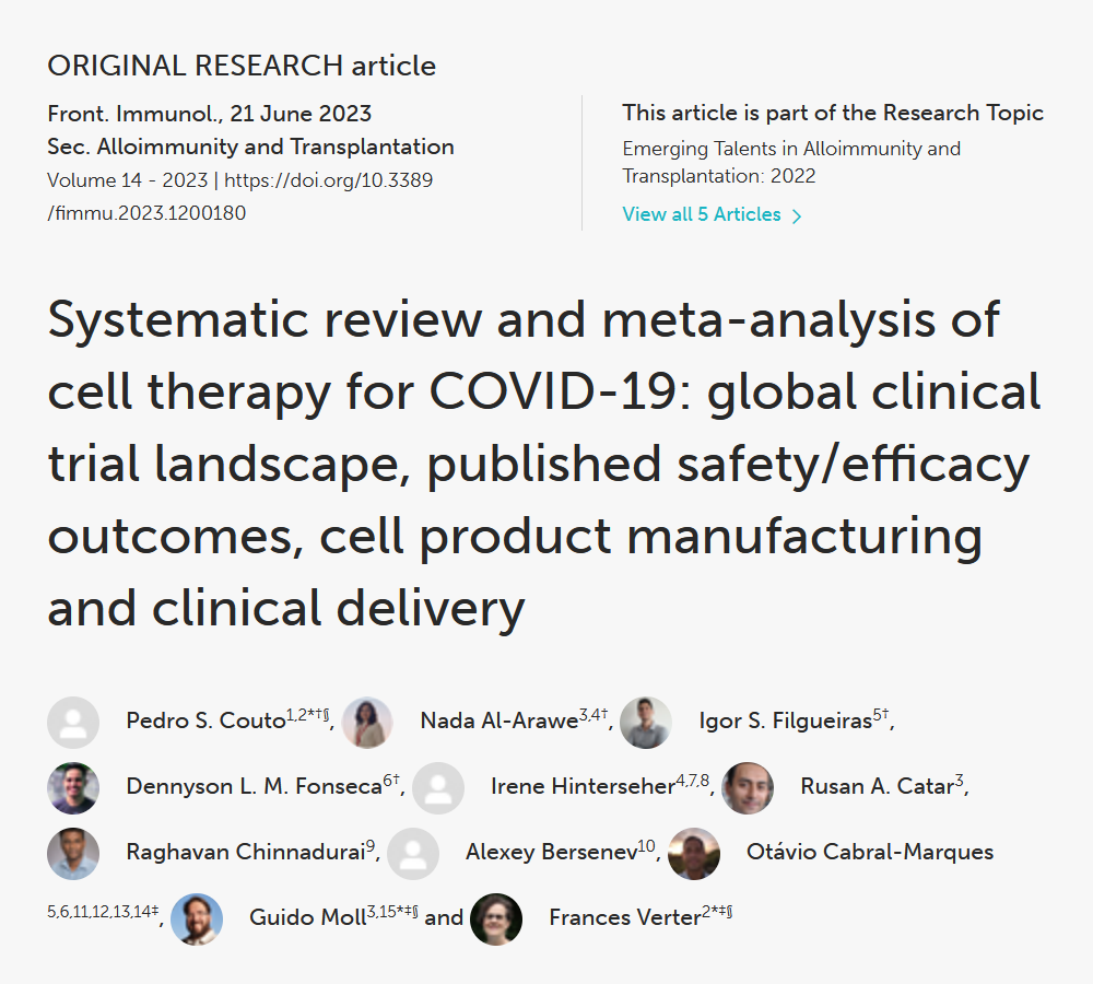 meta-analysis of cell therapy for COVID-19